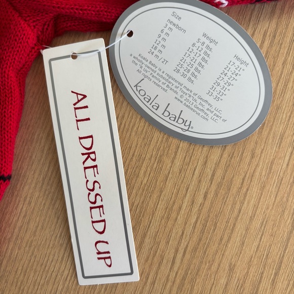 Koala Baby Red Christmas Holiday Reindeer Fair Isle Knit Sweater Size Newborn - Picture 12 of 13